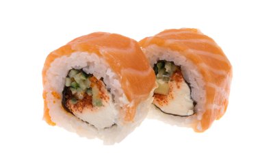Suşi beyaz arkaplanda izole edildi 