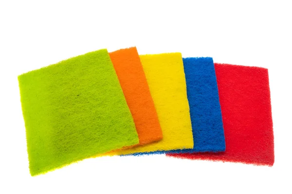 Lingettes Nettoyage Colorées Pour Nettoyage Isolé Sur Fond Blanc — Photo