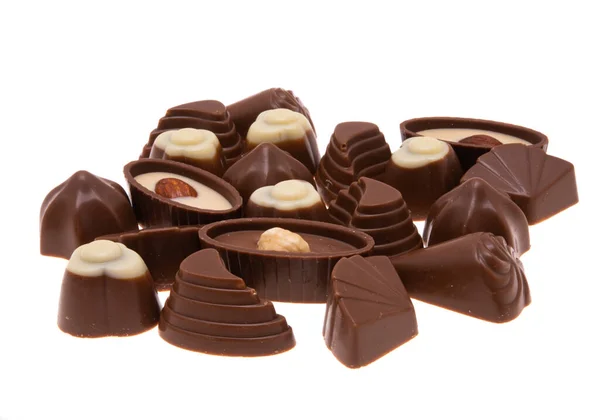 Cioccolato Caramelle Isolato Sfondo Bianco — Foto Stock