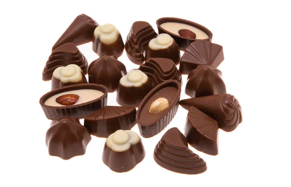 Cioccolato Caramelle Isolato Sfondo Bianco — Foto Stock