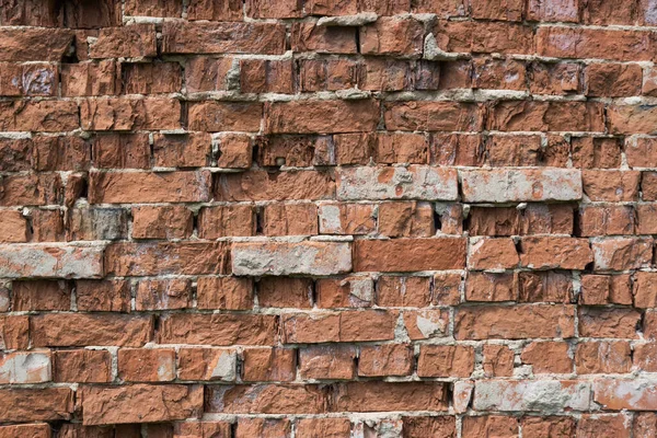 Bakgrund Från Gamla Tegelvägg Närbild — Stockfoto