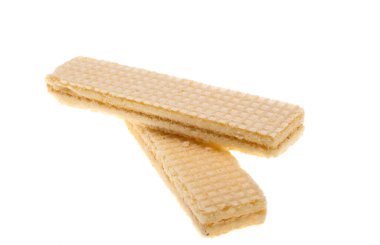 Beyaz arkaplanda izole edilmiş waffle 'lar 