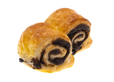 beyaz arkaplanda izole edilmiş haşhaş pufları 