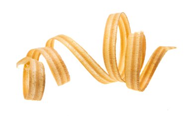 Beyaz zemin üzerinde izole ahşap talaşı 