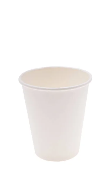 Tazza Carta Caffè Isolato Sfondo Bianco — Foto Stock