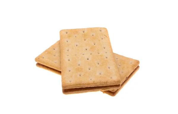 Keks Cracker Mit Schokolade Isoliert Auf Weißem Hintergrund — Stockfoto