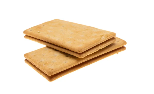 Koekjes Cracker Met Chocolade Geïsoleerd Witte Achtergrond — Stockfoto