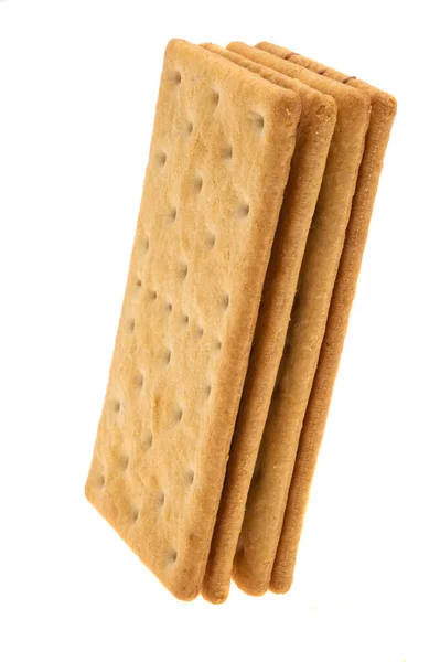 Keks Cracker Mit Schokolade Isoliert Auf Weißem Hintergrund — Stockfoto