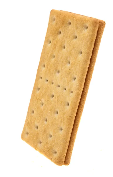 Keks Cracker Mit Schokolade Isoliert Auf Weißem Hintergrund — Stockfoto