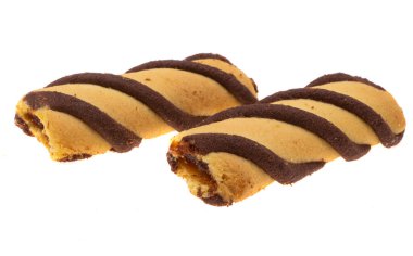 Beyaz arkaplanda izole edilmiş reçelli çerez 