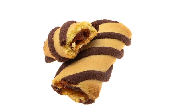 Cookies Med Sylt Isolerad Vit Bakgrund — Stockfoto