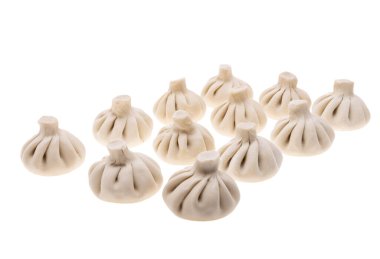 khinkali beyaz arkaplanda izole edildi 