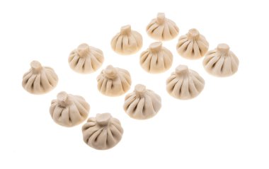 khinkali beyaz arkaplanda izole edildi 