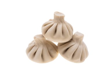 khinkali beyaz arkaplanda izole edildi 