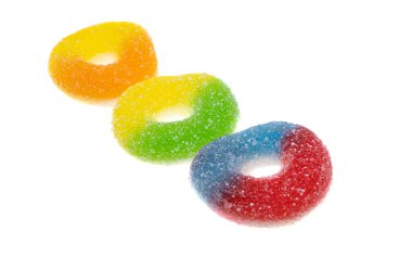 Beyaz arkaplanda izole edilmiş şekerleme 