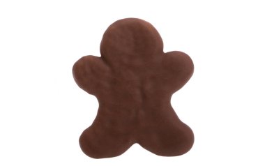 Beyaz arka planda izole edilmiş çikolatalı kızıl adam. 