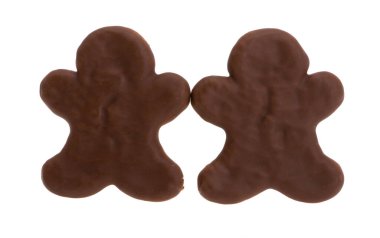 Beyaz arka planda izole edilmiş çikolatalı kızıl adam. 