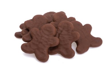 Beyaz arka planda izole edilmiş çikolatalı kızıl adam. 