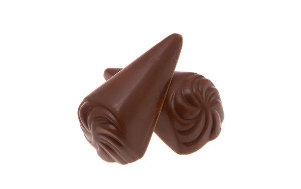 Chocolade Snoepjes Geïsoleerd Witte Achtergrond — Stockfoto