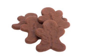 Beyaz arka planda izole edilmiş çikolatalı kızıl adam.