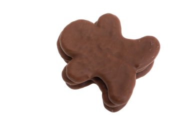 Beyaz arka planda izole edilmiş çikolatalı kızıl adam.