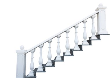 white railing isolated on white background 