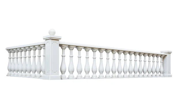 White Railing Isolated White Background — Stock Photo, Image