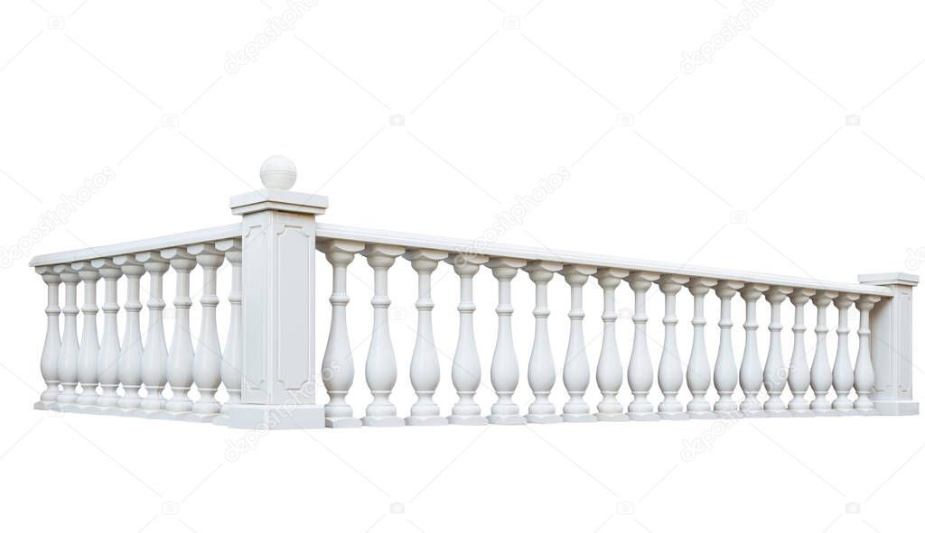 white railing isolated on white background 