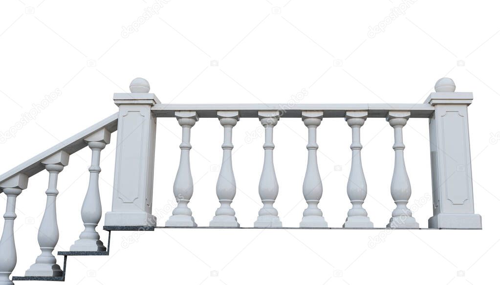 white railing isolated on white background 