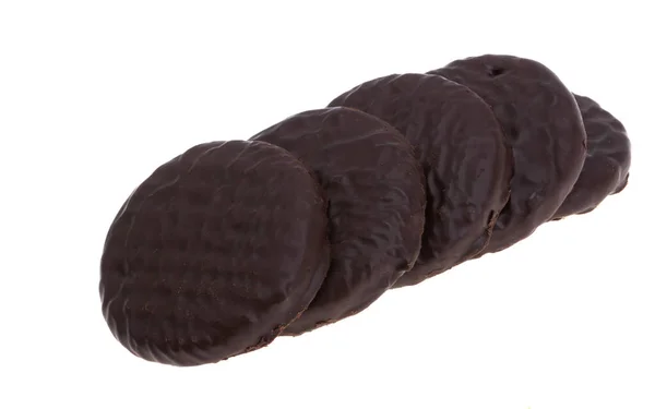 Chocolade Koekjes Met Noten Geïsoleerd Witte Achtergrond — Stockfoto