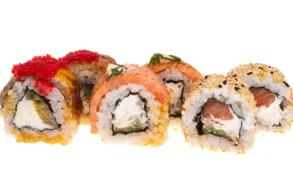 Sushi Isolert Hvit Bakgrunn – stockfoto