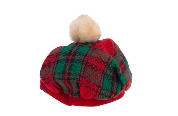 Sombrero Escocés Aislado Sobre Fondo Blanco — Foto de Stock