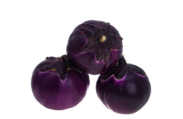 Aubergine Geïsoleerd Witte Achtergrond — Stockfoto