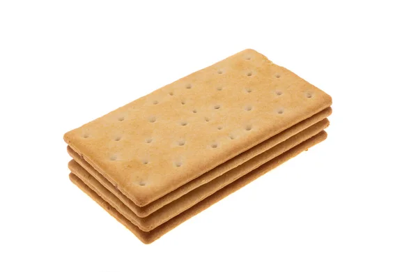Dvojité Soubory Cookie Izolované Bílém Pozadí — Stock fotografie