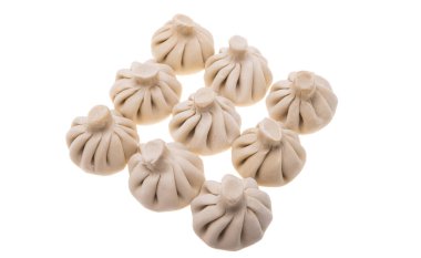 khinkali beyaz arkaplanda izole edildi 