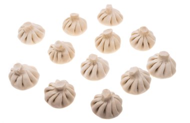 khinkali beyaz arkaplanda izole edildi 