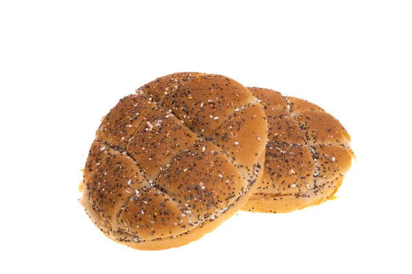 白い背景に隔離されたハンバーガーパン — ストック写真