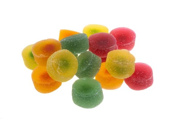 Fruchtgelee Bonbons Isoliert Auf Weißem Hintergrund — Stockfoto