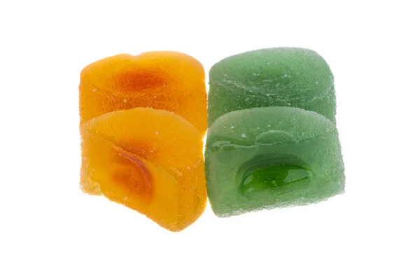 Fruit Jelly Candies Isolated White Background — Stock Photo, Image