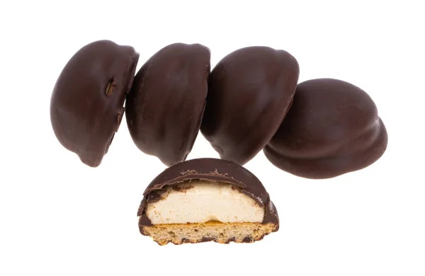 Schokoladenkeks Mit Souffleuse Isoliert Auf Weißem Hintergrund — Stockfoto