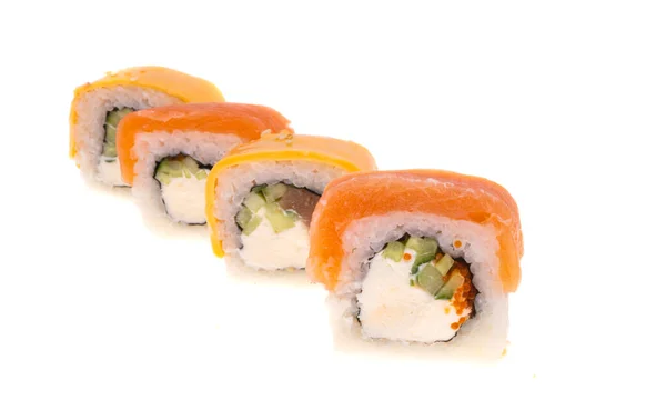 Sushi Elszigetelt Fehér Háttér — Stock Fotó