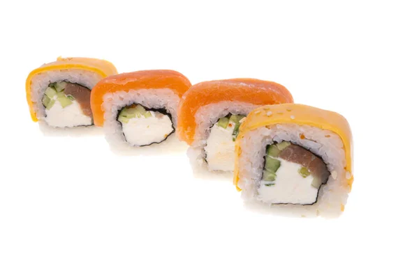 Sushi Geïsoleerd Witte Achtergrond — Stockfoto