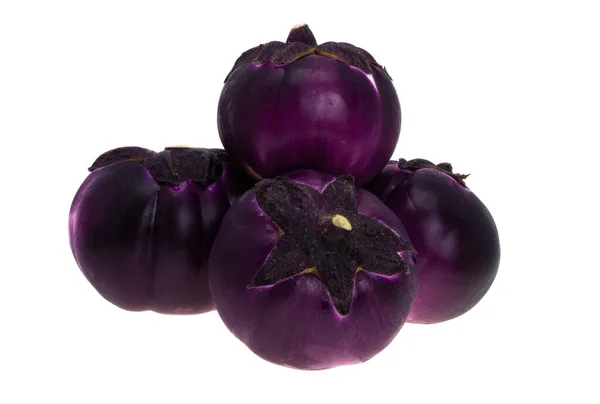 Aubergine Geïsoleerd Witte Achtergrond — Stockfoto