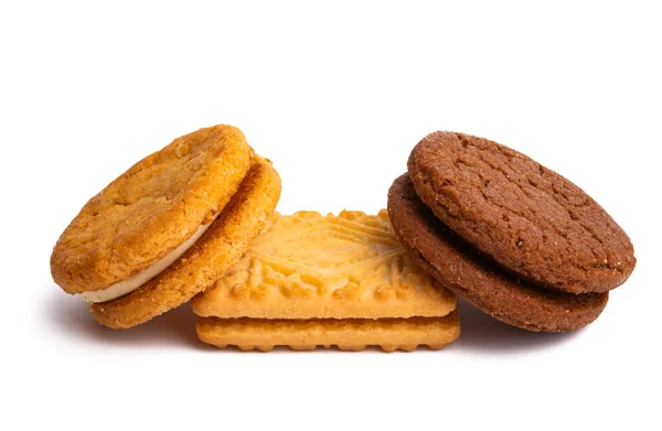 Galleta Doble Aislada Sobre Fondo Blanco — Foto de Stock