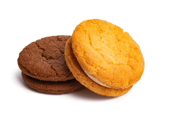 Doppio Cookie Isolato Sfondo Bianco — Foto Stock