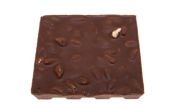 Chocolat Aux Noix Isolé Sur Fond Blanc — Photo