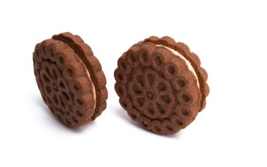 Beyaz arkaplanda çift çerez 