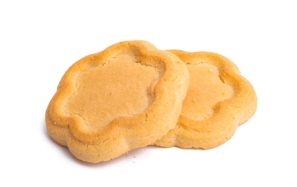 Biscoitos Manteiga Biscoito Isolado Fundo Branco — Fotografia de Stock