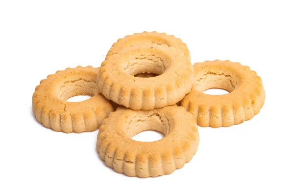 Biscuit Butter Cookies Isolated White Background — Stock Photo, Image