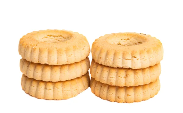 Biscuit Butter Cookies Isolated White Background — Stock Photo, Image